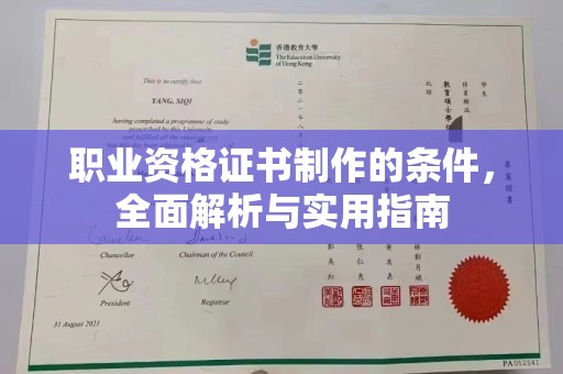 礼泉职业资格证书制作的条件，全面解析与实用指南